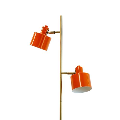 Lampadaire En Métal Orange/ Laiton, H 160 Cm D 42,5 Cm - Ocean