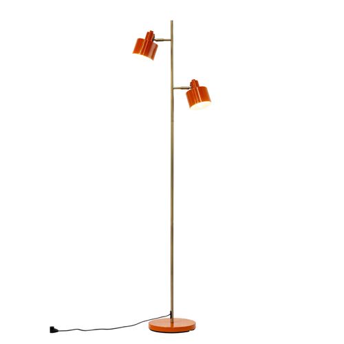 Lampadaire En Métal Orange/ Laiton, H 160 Cm D 42,5 Cm - Ocean