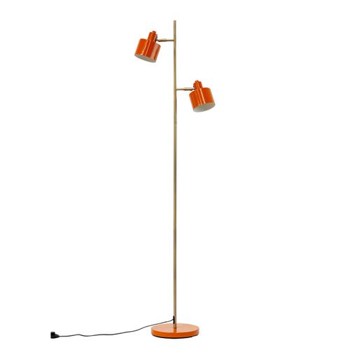 Lampadaire En Métal Orange/ Laiton, H 160 Cm D 42,5 Cm - Ocean