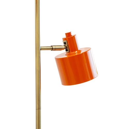 Lampadaire En Métal Orange/ Laiton, H 160 Cm D 42,5 Cm - Ocean
