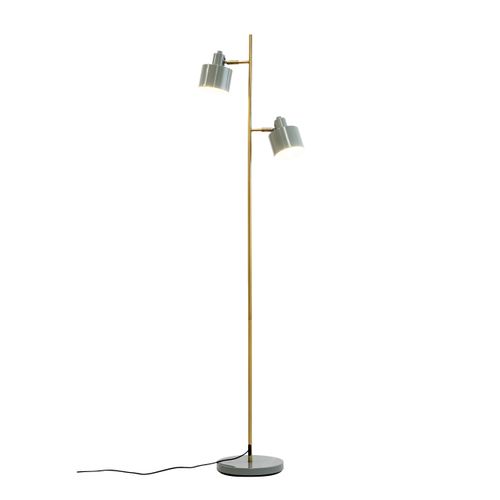 Lampadaire En Métal Gris/ Laiton, H 160 Cm D 42,5 Cm - Ocean