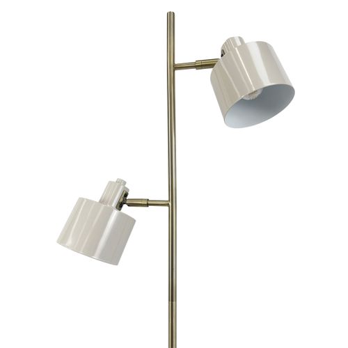 Lampadaire En Métal Beige/ Laiton, H 160 Cm D 42,5 Cm - Ocean