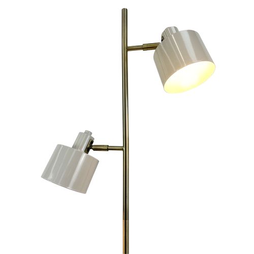 Lampadaire En Métal Beige/ Laiton, H 160 Cm D 42,5 Cm - Ocean