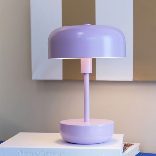 Lampe à Poser LED Rechargeable Violet, H 25,7 Cm D 17 Cm - Haipot