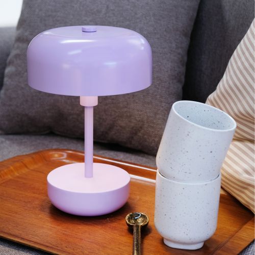 Lampe à Poser LED Rechargeable Violet, H 25,7 Cm D 17 Cm - Haipot