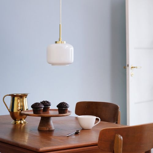 Suspension En Verre Et Laiton, H 15 Cm D 15 Cm Arp