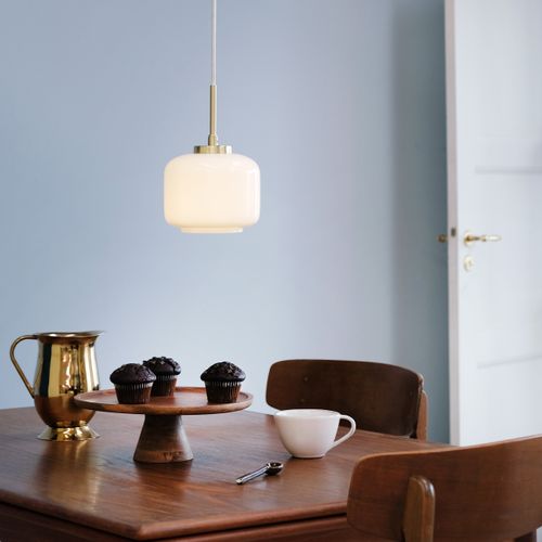 Suspension En Verre Et Laiton, H 15 Cm D 15 Cm Arp