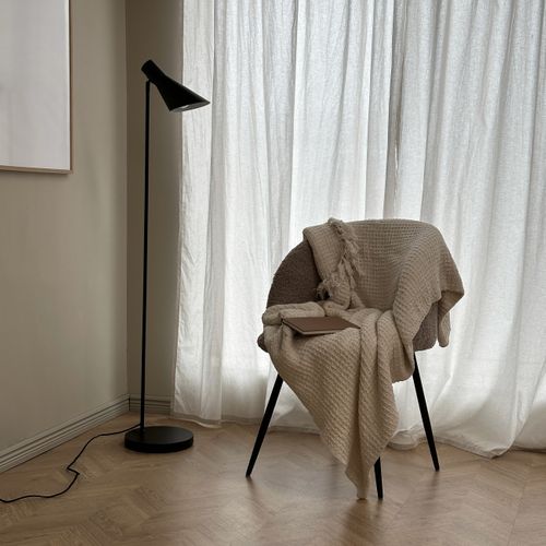 Lampadaire En Métal Noir, H 139 Cm D 25 Cm - Dl12
