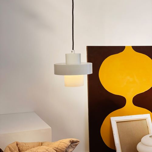 Suspension En Métal Blanc, H 16,5 Cm D 20 Cm Stoke