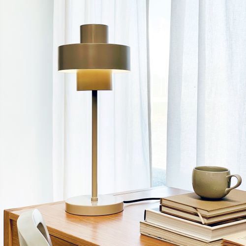 Lampe à Poser En Métal Gris, H 49,5 Cm D 20 Cm Stoke