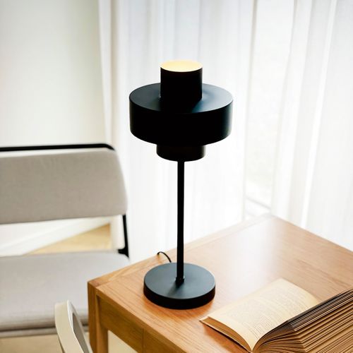 Lampe à Poser En Métal Noir, H 49,5 Cm D 20 Cm Stoke