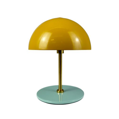 Lampe à Poser En Métal Moutarde Turquoise, H 20 Cm D 10 Cm - Along