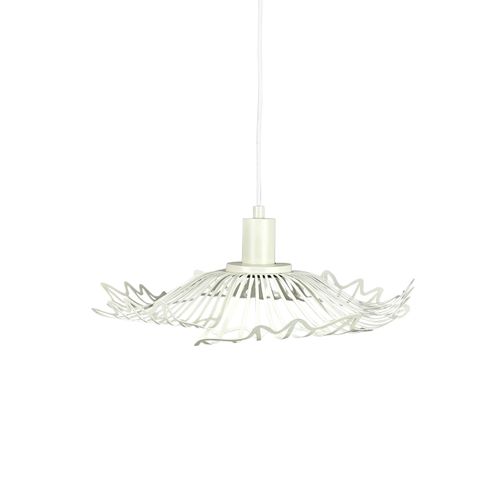 Suspension Petite En Métal Blanc Crème, H 10 Cm D 40 Cm - Flora