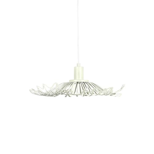 Suspension Petite En Métal Blanc Crème, H 10 Cm D 40 Cm - Flora