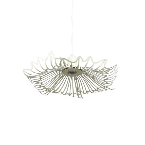 Suspension Petite En Métal Blanc Crème, H 10 Cm D 40 Cm - Flora