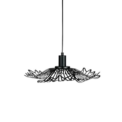 Suspension Petite En Métal Noir Mat, H 10 Cm D 40 Cm - Flora