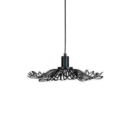 Suspension Petite En Métal Noir Mat, H 10 Cm D 40 Cm - Flora
