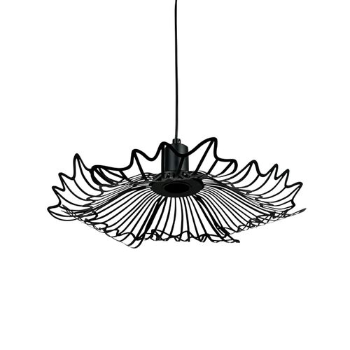 Suspension Petite En Métal Noir Mat, H 10 Cm D 40 Cm - Flora