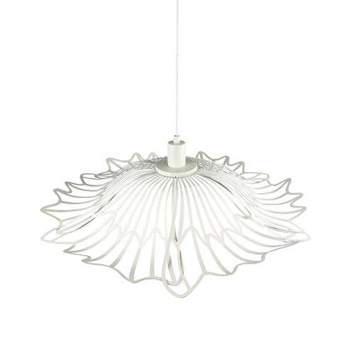 Suspension Grande En Métal Blanc Crème, H 12 Cm D 60 Cm - Flora