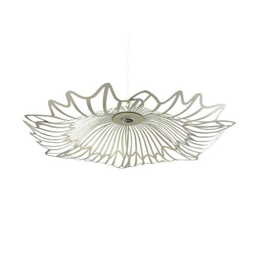 Suspension Grande En Métal Blanc Crème, H 12 Cm D 60 Cm - Flora