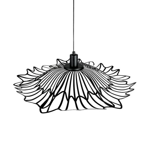Suspension Grande En Métal Noir Mat, H 12 Cm D 60 Cm - Flora