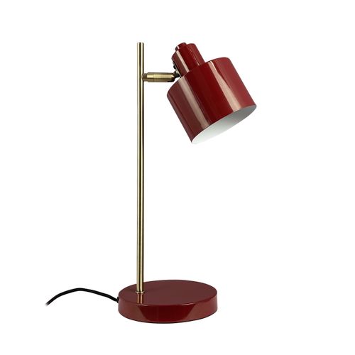 Lampe à Poser Ocean En Métal Rouge Foncé/laiton, H 43 Cm D 20,5 Cm - Ocean