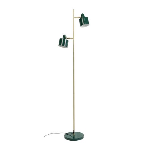 Lampadaire En Métal Vert Foncé/ Laiton, H 160 Cm D 42,5cm - Ocean
