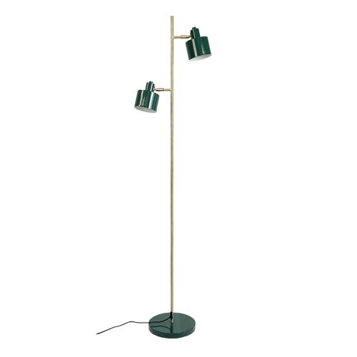 Lampadaire En Métal Vert Foncé/ Laiton, H 160 Cm D 42,5cm - Ocean