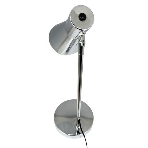 Lampe à Poser En Métal Chrome, H 44,5 Cm D 25 Cm - Dl12