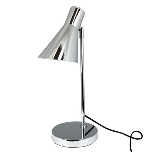Lampe à Poser En Métal Chrome, H 44,5 Cm D 25 Cm - Dl12