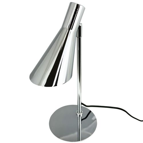 Lampe à Poser En Métal Chrome, H 37 Cm D 20 Cm - Dl12