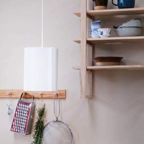 Suspension En Métal Blanc Mat, H 20 Cm D 19 - Wum