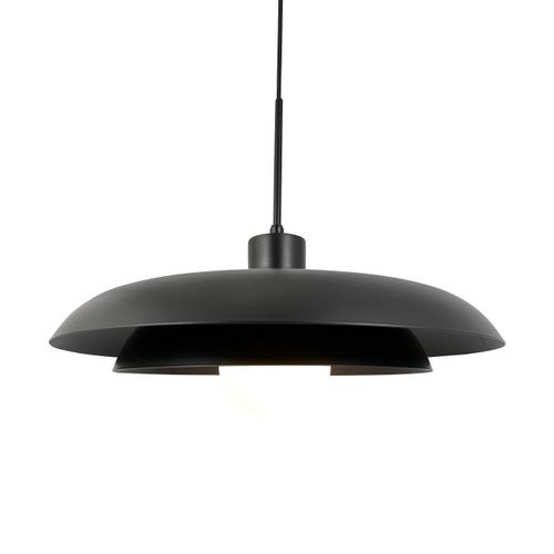 Suspension En Métal Noir Et Verre, H34cm D44 - Ava