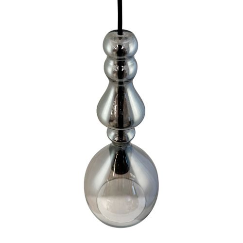Suspension En Verre Noir, H45cm D18 - Lea