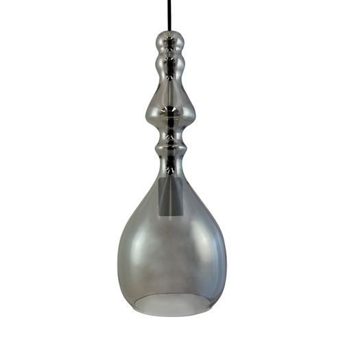 Suspension En Verre Noir, H45cm D18 - Lea