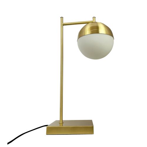 Lampe à Poser En Métal Brass Et Verre H 45 Cm D 25 Cm - Caen