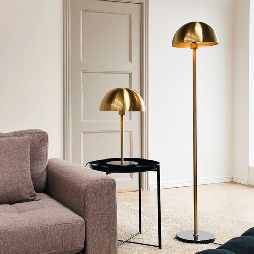 Lampadaire En Métal Brass/marble H 140 Cm D 30 Cm - Menton