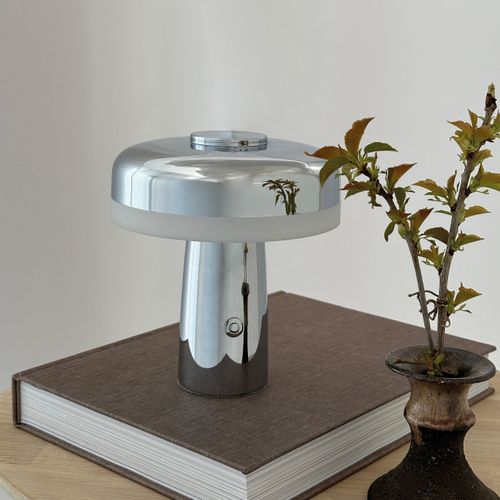Lampe à Poser En Métal Chromée, H 16,5 Cm D 15 Cm - Porter