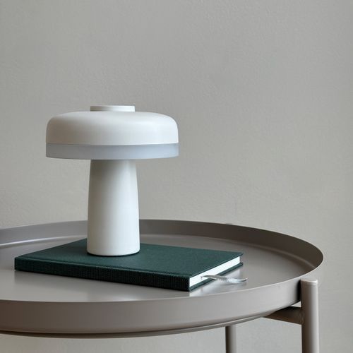 Lampe à Poser En Métal Blanc, H 16,5 Cm D 15 Cm - Porter