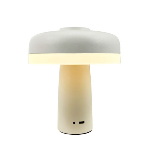 Lampe à Poser En Métal Blanc, H 16,5 Cm D 15 Cm - Porter