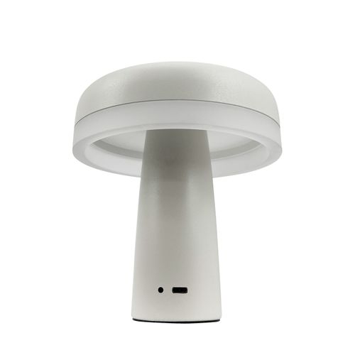 Lampe à Poser En Métal Blanc, H 16,5 Cm D 15 Cm - Porter