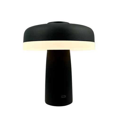Lampe à Poser En Métal Noir, H 16,5 Cm D 15 Cm - Porter