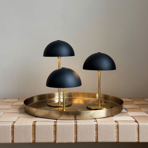 Lampe à Poser En Métal Noir/laiton, H 20 Cm, D 10 Cm Along