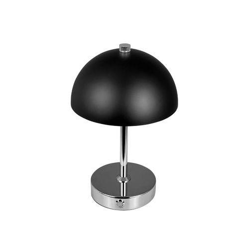 Lampe à Poser Métal Noir/chrome, H 23cm D 15cm - Malmö