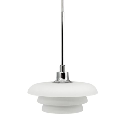 Suspension En Verre Et Chrome, H37 D20 - Ava