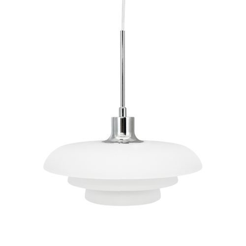 Suspension En Verre Et Chrome, H43cm D31 - Ava