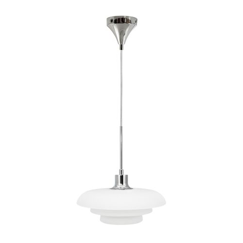 Suspension En Verre Et Chrome, H43cm D31 - Ava