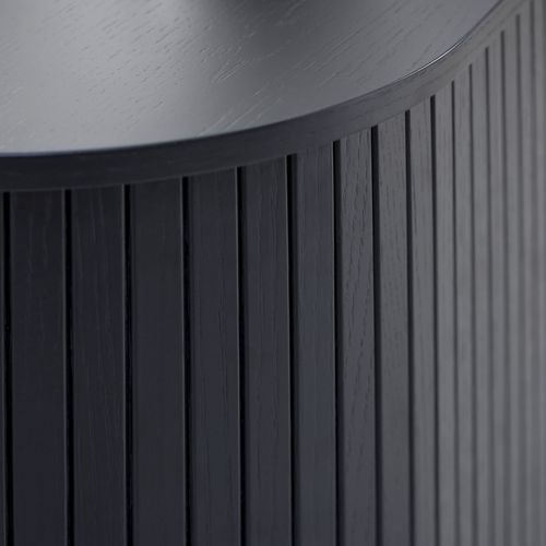 Buffet Haut Aux Angles Arrondis En Bois Et Métal H118cm