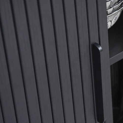 Meuble TV 2 Portes Aux Angles Arrondis En Bois Et Métal L120cm