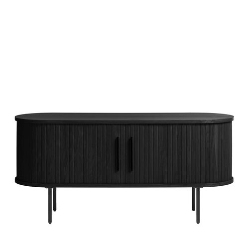 Meuble TV 2 Portes Aux Angles Arrondis En Bois Et Métal L120cm